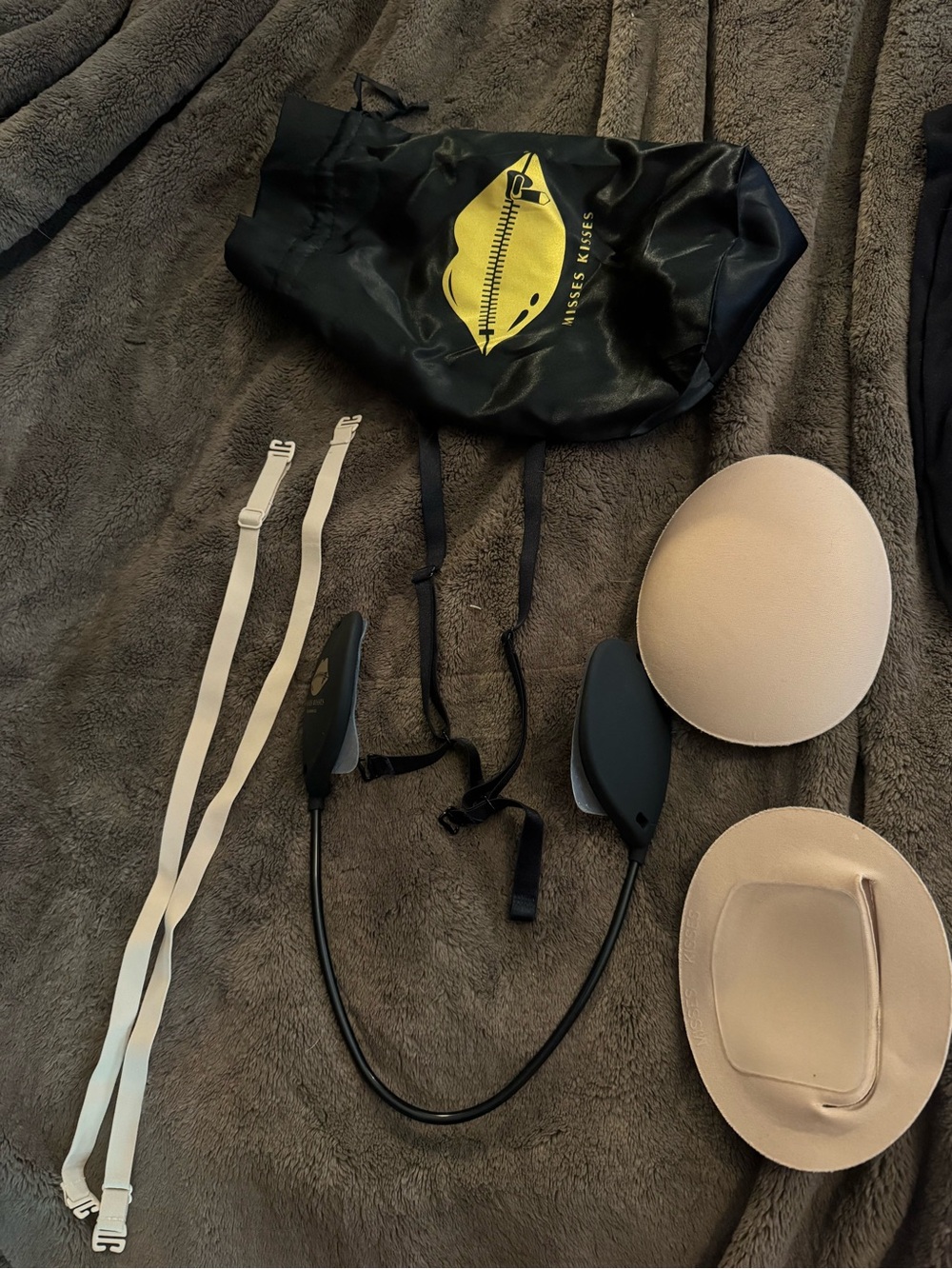 Beige Bra Inserts & Strap Set